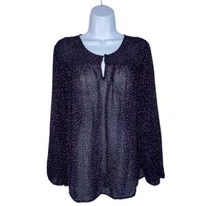 Liz Claiborne Sheer Purple Black Blouse - Women’s Medium